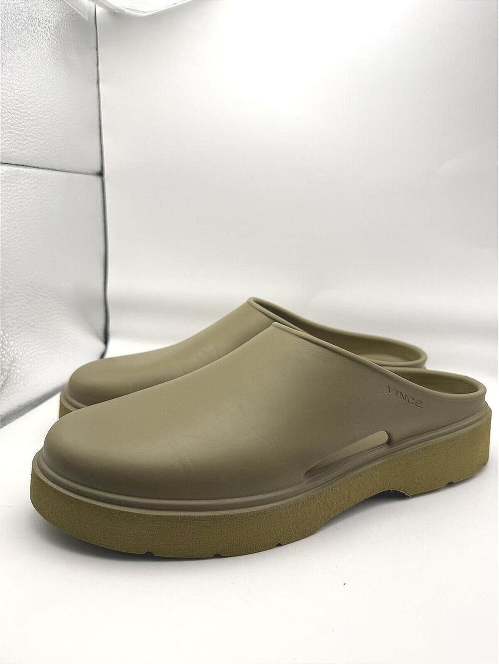 Vince Olive Green Slip-On Clog Shoes Women's 9 Men's 7